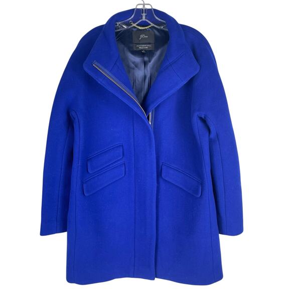 J. Crew New Cocoon Coat in Italian Stadium Cloth Wool Blue Size 14 - Picture 6 of 10